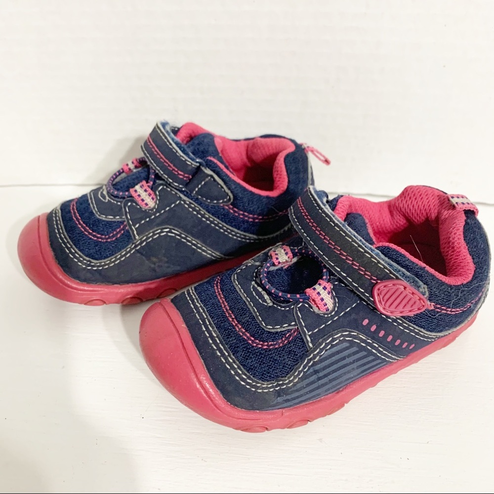 Carter’s Child of Mine Bump Toe Slip-on Sneaker Shoes Velcro Closure Pink Blue